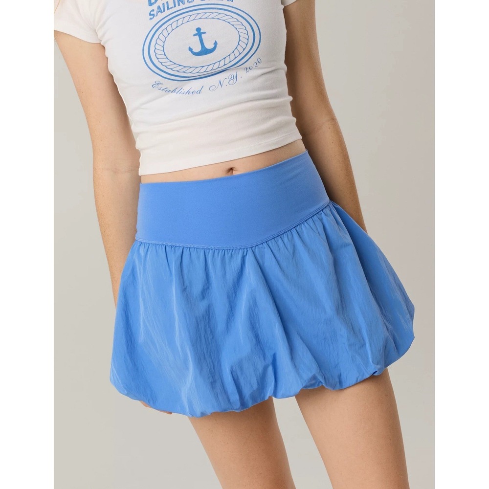 NWT Offline by Aerie Bubble Skort Medium Blue Athletic Skirt Casual Mini $55